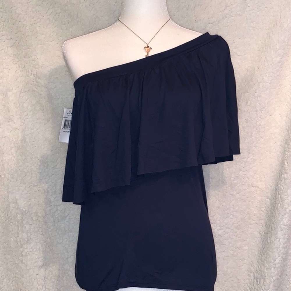 COPY - Dark blue sexy blouse medium